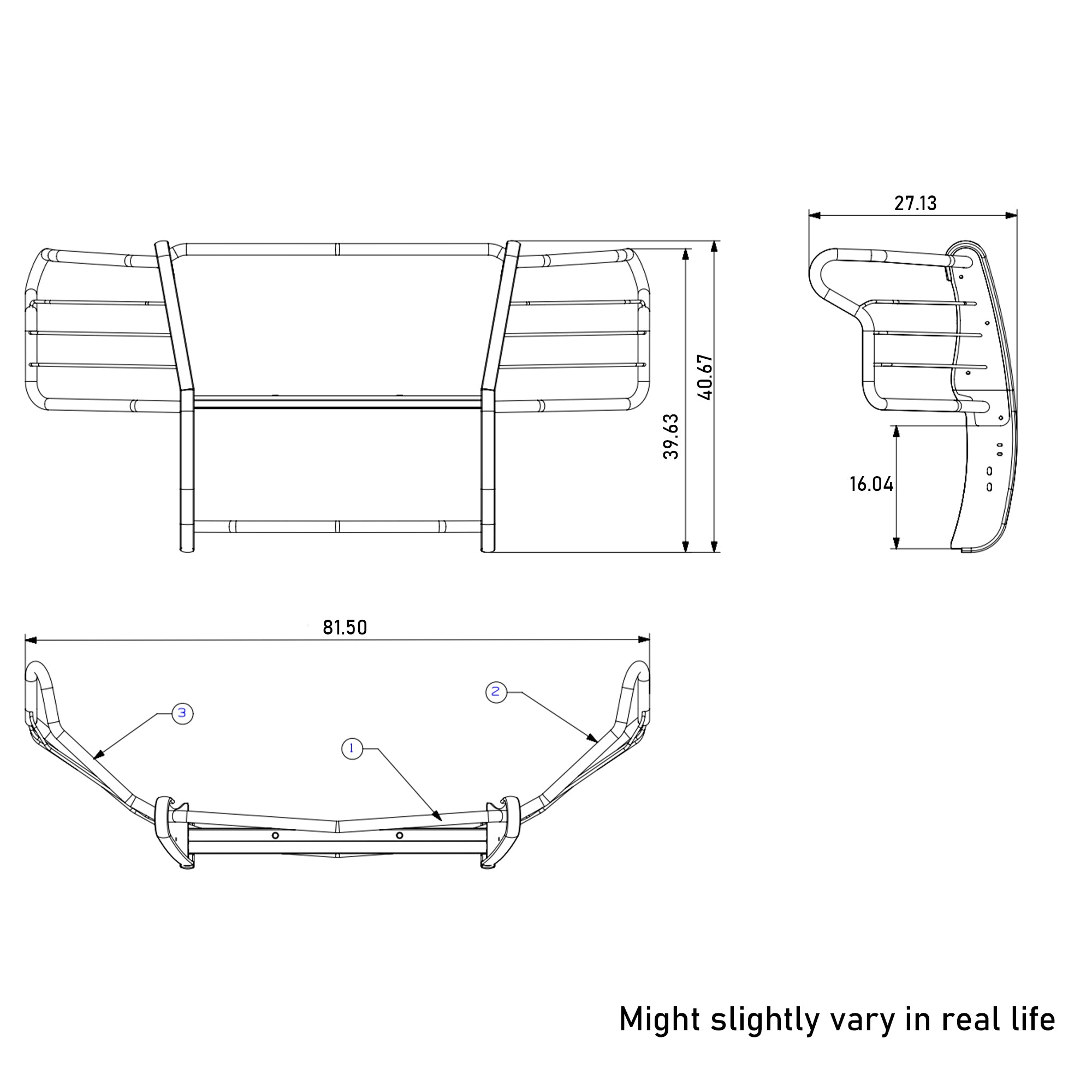 2020-2024 Chevrolet Silverado 2500 Hd Grille Guard Kit Modular | Black Horse Off Road - Image 7