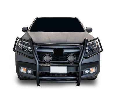 2016-2019 Honda Ridgeline Grille Guard Kit Modular Pair  of 5.3" Dia. LED Flood Lights w/ Black Trim Rings Wiring Harness  and Switch | Black Horse Off Road - Image 6