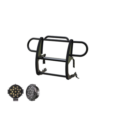 2018-2025 Jeep Gladiator Grille Guard Kit Modular Incl. pair of 7.0"Dia.  LED  Lights w/ Black Trim Rings w/ Wiring Harness and Switch | Black Horse Off Road - Image 10