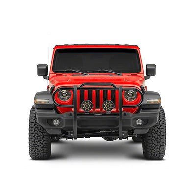 2018-2025 Jeep Gladiator Grille Guard Kit Modular Incl. pair of 7.0"Dia.  LED  Lights w/ Black Trim Rings w/ Wiring Harness and Switch | Black Horse Off Road - Image 3