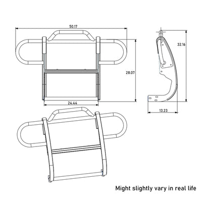 2007-2018 Jeep Wrangler Grille Guard Kit Modular Incl. pair of 7.0"Dia.  LED  Lights w/ Black Trim Rings w/ Wiring Harness and Switch | Black Horse Off Road - Image 8