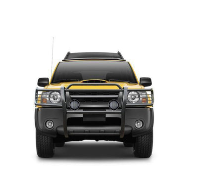 2002-2004 Nissan Frontier Grille Guard Kit Modular Pair  of 5.3" Dia. LED Flood Lights w/ Black Trim Rings Wiring Harness  and Switch | Black Horse Off Road - Image 6
