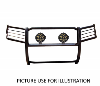 2004-2015 Nissan Titan Grille Guard Kit Modular Incl. pair of 7.0"Dia.  LED  Lights w/ Black Trim Rings w/ Wiring Harness and Switch | Black Horse Off Road - Image 8