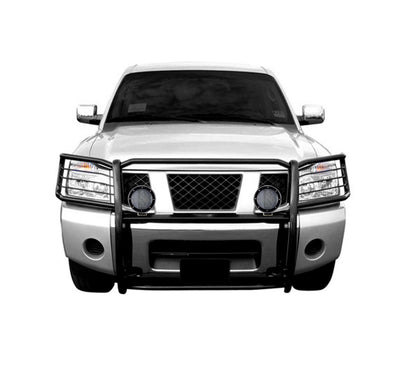 2004-2015 Nissan Titan Grille Guard Kit Modular Pair  of 5.3" Dia. LED Flood Lights w/ Black Trim Rings Wiring Harness  and Switch | Black Horse Off Road - Image 9