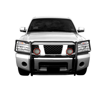 2004-2015 Nissan Titan Grille Guard Kit Modular Pair  of 5.3" Dia. LED Flood Lights w/ Red Trim Rings Wiring Harness  and Switch | Black Horse Off Road - Image 9