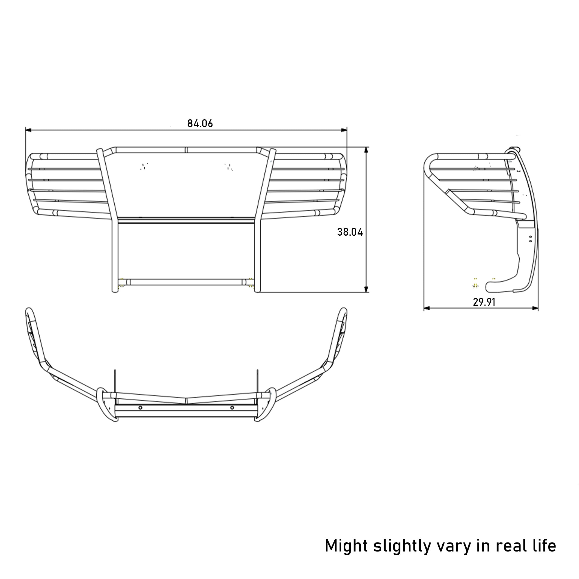 2016-2024 Nissan Titan Xd Grille Guard Kit Modular Incl. pair of 7.0"Dia.  LED  Lights w/ Black Trim Rings w/ Wiring Harness and Switch | Black Horse Off Road - Image 2