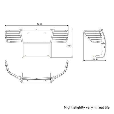 2016-2024 Nissan Titan Xd Grille Guard Kit Modular Incl. pair of 7.0"Dia.  LED  Lights w/Red Trim Rings w/ Wiring Harness and Switch | Black Horse Off Road - Image 3