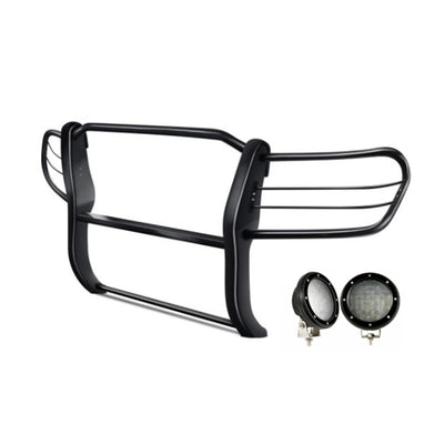 1998-2007 Toyota Land Cruiser Grille Guard Kit Modular Pair  of 5.3" Dia. LED Flood Lights w/ Black Trim Rings Wiring Harness  and Switch | Black Horse Off Road - Image 8
