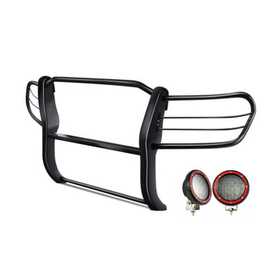 1998-2007 Toyota Land Cruiser Grille Guard Kit Modular Pair  of 5.3" Dia. LED Flood Lights w/ Red Trim Rings Wiring Harness  and Switch | Black Horse Off Road - Image 8
