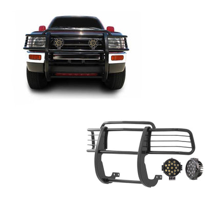 1996-2000 Toyota 4Runner Grille Guard Kit Modular Incl. pair of 7.0"Dia.  LED  Lights w/ Black Trim Rings w/ Wiring Harness and Switch | Black Horse Off Road - Image 1