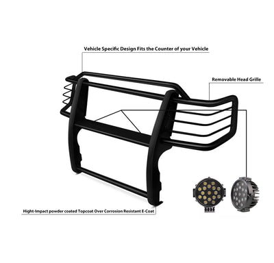 1996-2000 Toyota 4Runner Grille Guard Kit Modular Incl. pair of 7.0"Dia.  LED  Lights w/ Black Trim Rings w/ Wiring Harness and Switch | Black Horse Off Road - Image 5