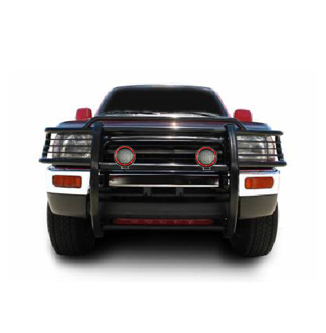 1996-2000 Toyota 4Runner Grille Guard Kit Modular Pair  of 5.3" Dia. LED Flood Lights w/ Red Trim Rings Wiring Harness  and Switch | Black Horse Off Road - Image 7