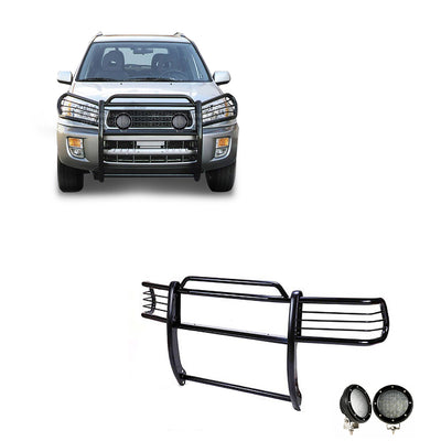 2001-2005 Toyota Rav4 Grille Guard Kit Modular Pair  of 5.3" Dia. LED Flood Lights w/ Black Trim Rings Wiring Harness  and Switch | Black Horse Off Road - Image 1