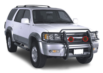 1999-2002 Toyota 4Runner Grille Guard Kit Modular Incl. pair of 7.0"Dia.  LED  Lights w/Red Trim Rings w/ Wiring Harness and Switch | Black Horse Off Road - Image 3