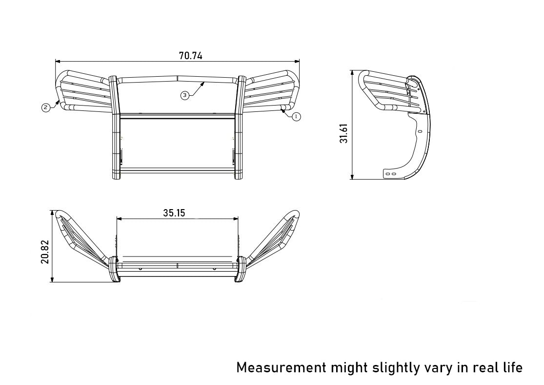 2003-2009 Lexus Gx470 / Toyota 4Runner Grille Guard Kit Modular Pair  of 5.3" Dia. LED Flood Lights w/ Black Trim Rings Wiring Harness  and Switch | Black Horse Off Road - Image 5