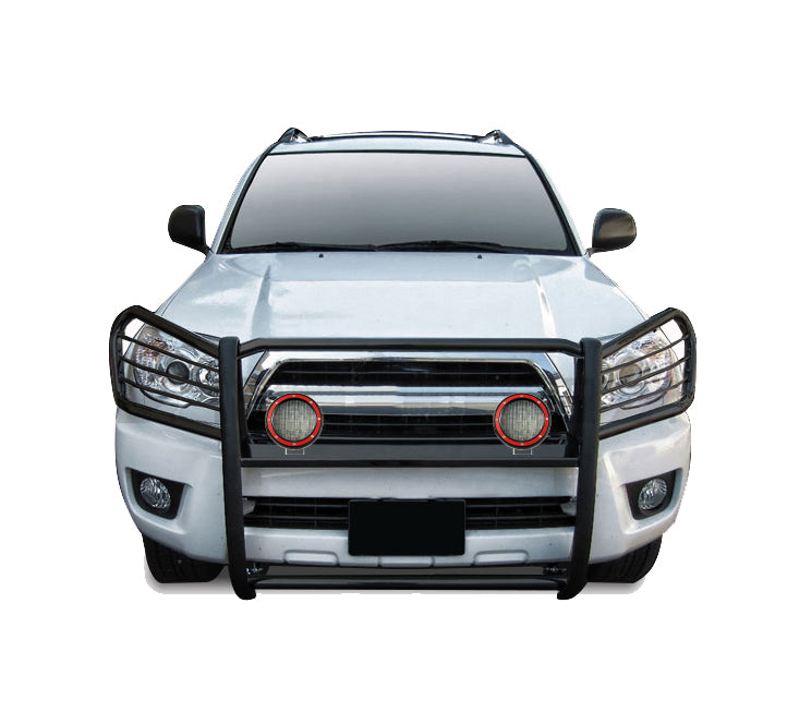 2003-2009 Lexus Gx470 / Toyota 4Runner Grille Guard Kit Modular Pair  of 5.3" Dia. LED Flood Lights w/ Red Trim Rings Wiring Harness  and Switch | Black Horse Off Road - Image 8