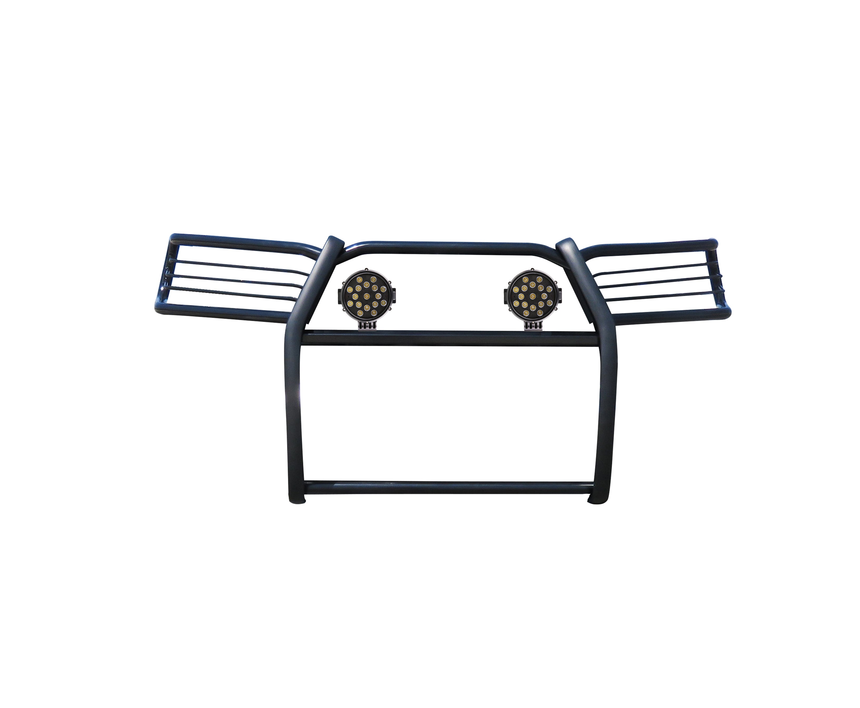 2010-2024 Toyota 4Runner Grille Guard Kit Modular Incl. pair of 7.0"Dia.  LED  Lights w/ Black Trim Rings w/ Wiring Harness and Switch | Black Horse Off Road - Image 5