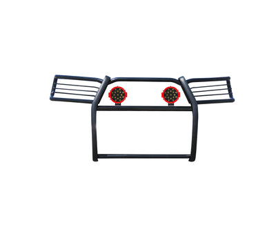 2010-2024 Toyota 4Runner Grille Guard Kit Modular Incl. pair of 7.0"Dia.  LED  Lights w/Red Trim Rings w/ Wiring Harness and Switch | Black Horse Off Road - Image 4
