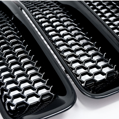 2018-2023 Jeep Wrangler 7 PCS Gloss Black Snap-on W/Tape Patented Grille Overlay