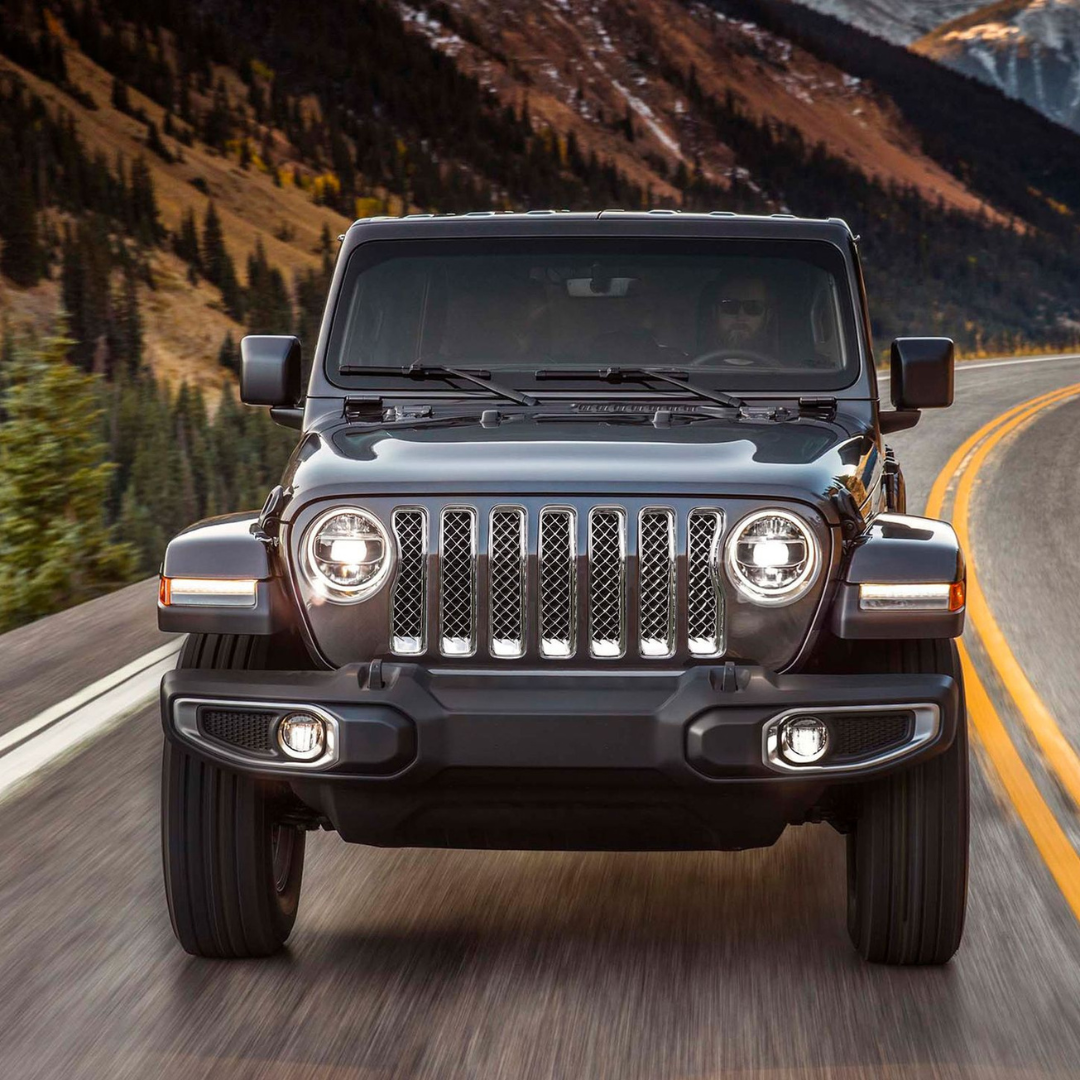 2018-2023 Jeep Wrangler Sahara/Rubicon Does not fit grille with Camera 7 PCS Chrome Tape-on Patented Grille Overlay