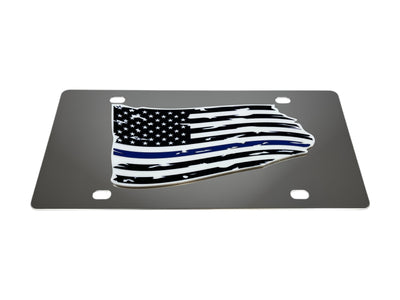 Distressed American Flag Stainless Steel License Plate