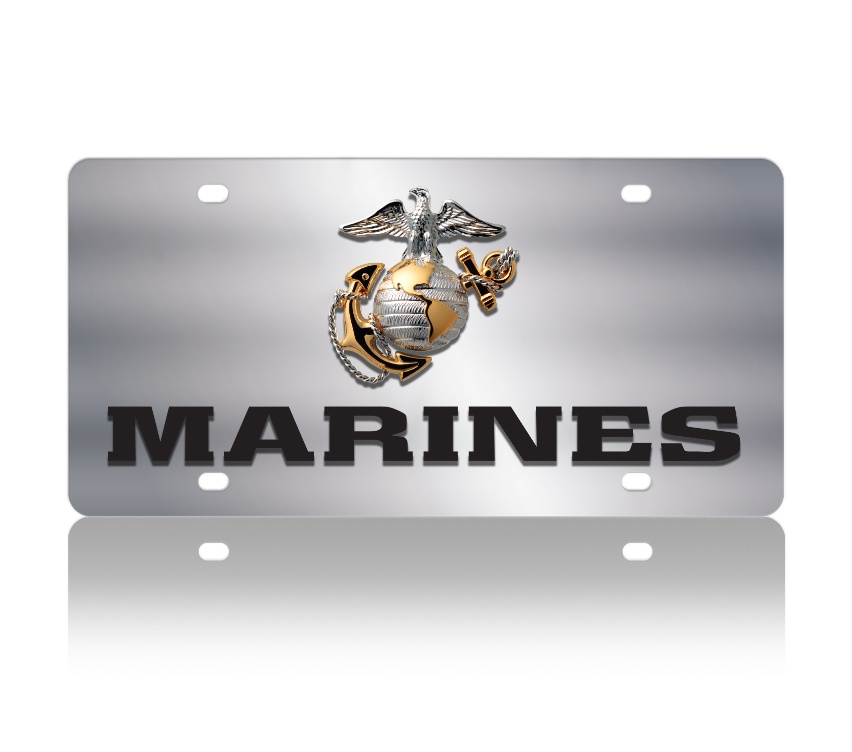USMC Officer Stainless Steel License Plate