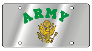Army Stainless Steel License Plate