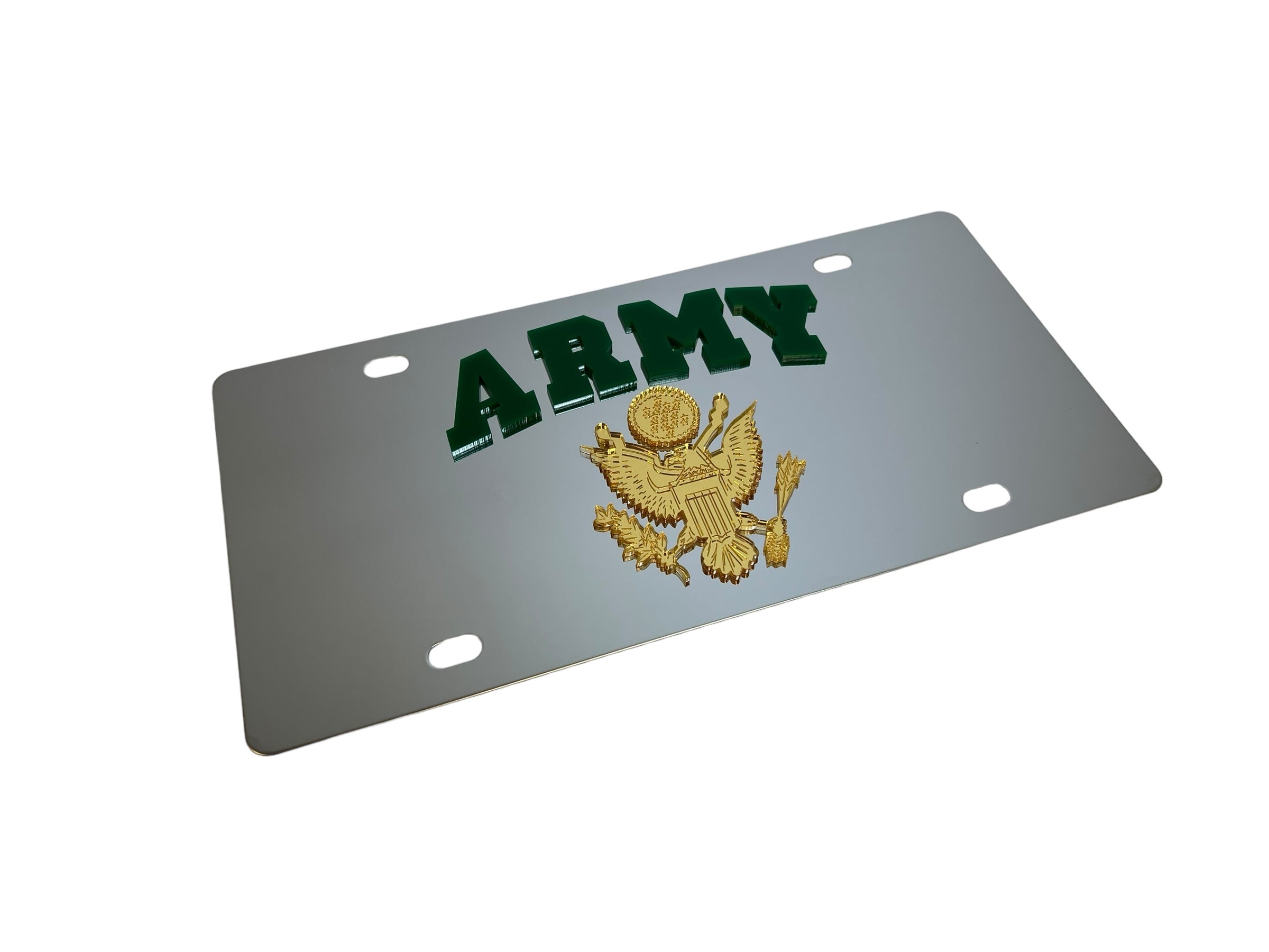 Army Stainless Steel License Plate