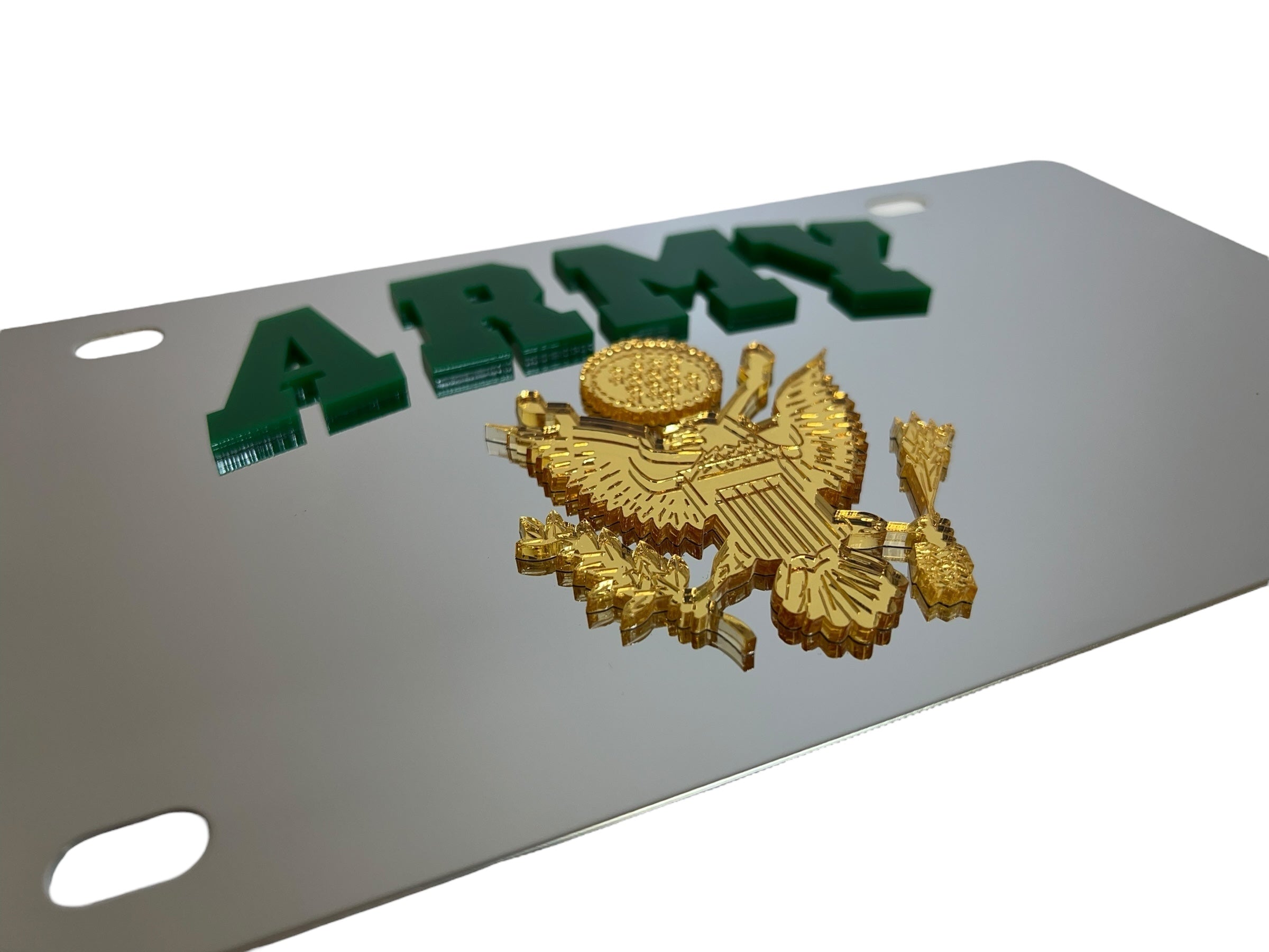 Army Stainless Steel License Plate