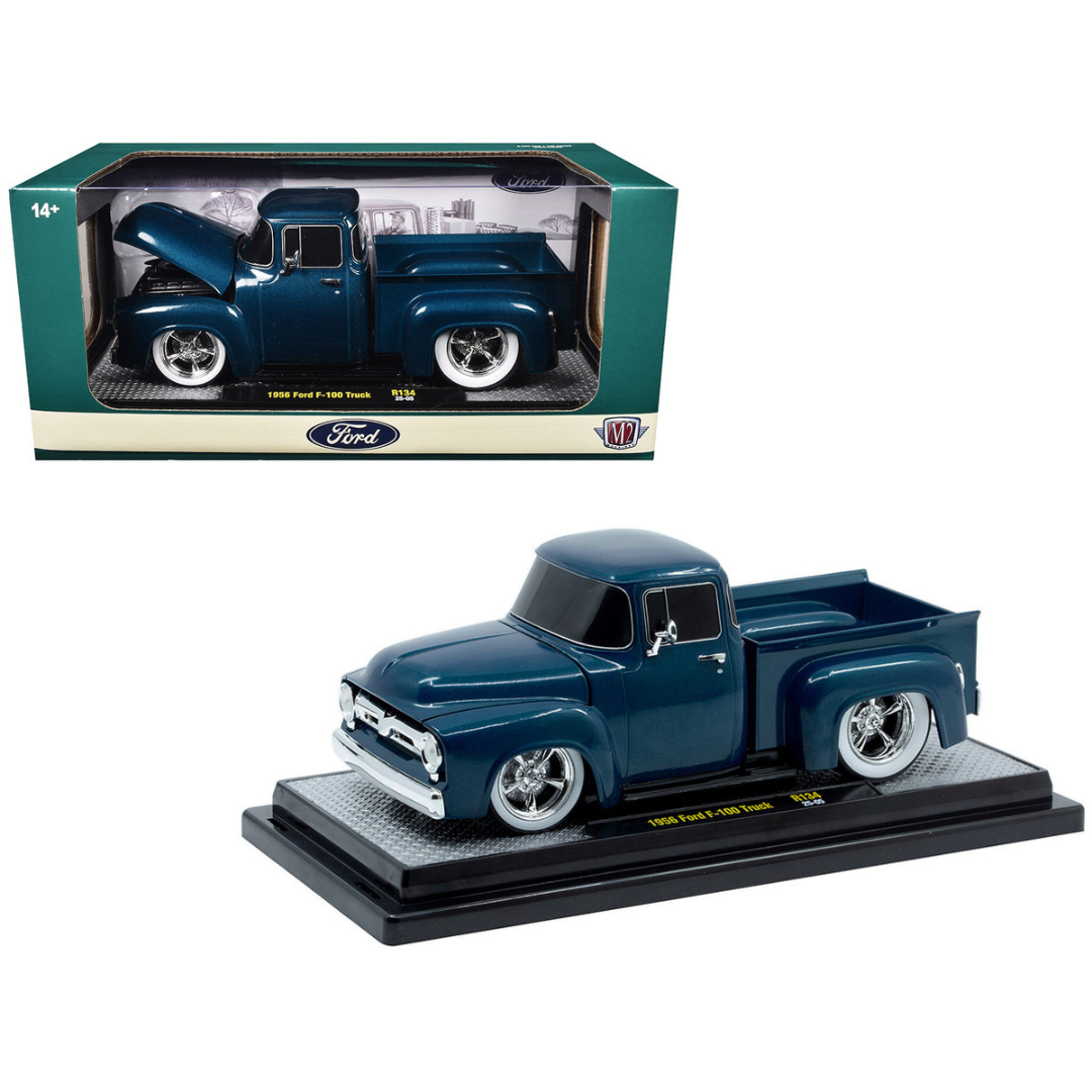 1956 Ford F-100 Pickup Truck Blue Metallic Limited Edition to 6650 pieces Worldwide 1/24 Diecast Model Car