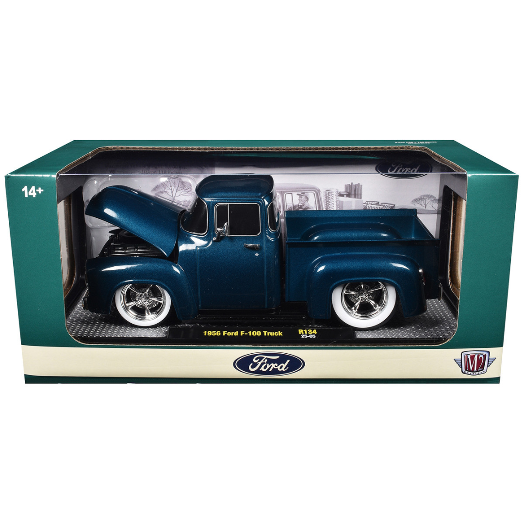 1956 Ford F-100 Pickup Truck Blue Metallic Limited Edition to 6650 pieces Worldwide 1/24 Diecast Model Car