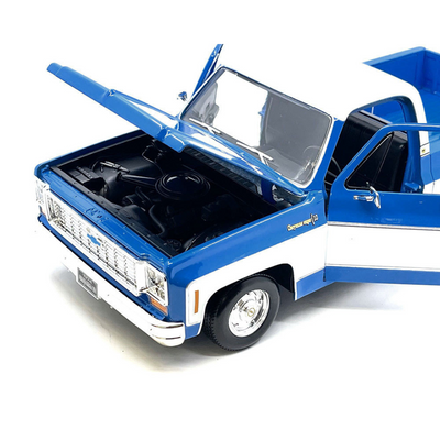 1974 Chevrolet C10 Cheyenne Super Pickup Truck Blue and White "Special Edition" Series 1/18 Diecast Model Car