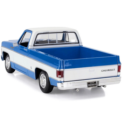 1974 Chevrolet C10 Cheyenne Super Pickup Truck Blue and White "Special Edition" Series 1/18 Diecast Model Car