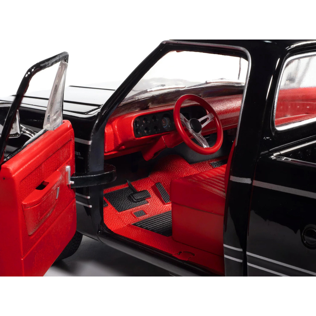 1979 Dodge Adventurer Sweptline Pickup Truck Black with Red Interior "American Muscle" Series 1/18 Diecast Model Car