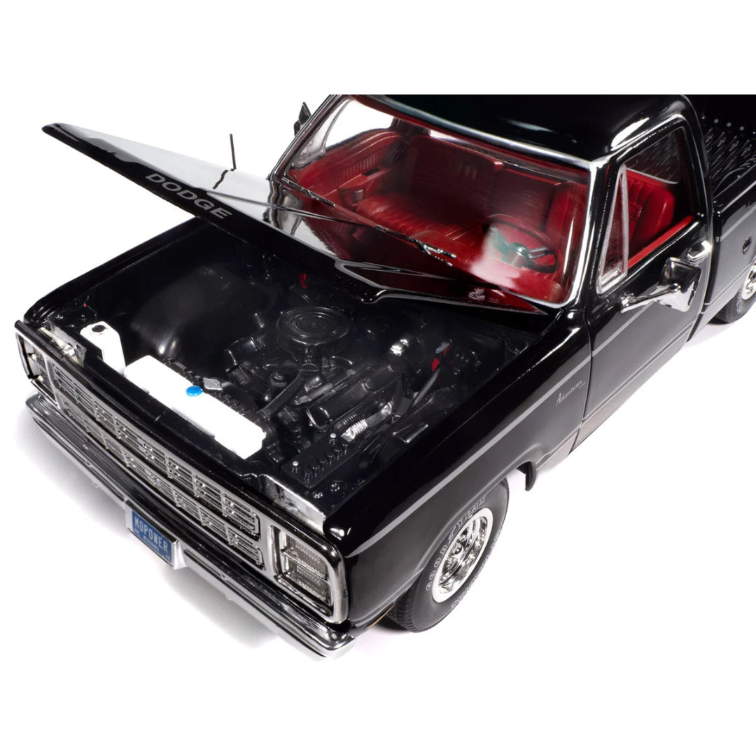 1979 Dodge Adventurer Sweptline Pickup Truck Black with Red Interior "American Muscle" Series 1/18 Diecast Model Car