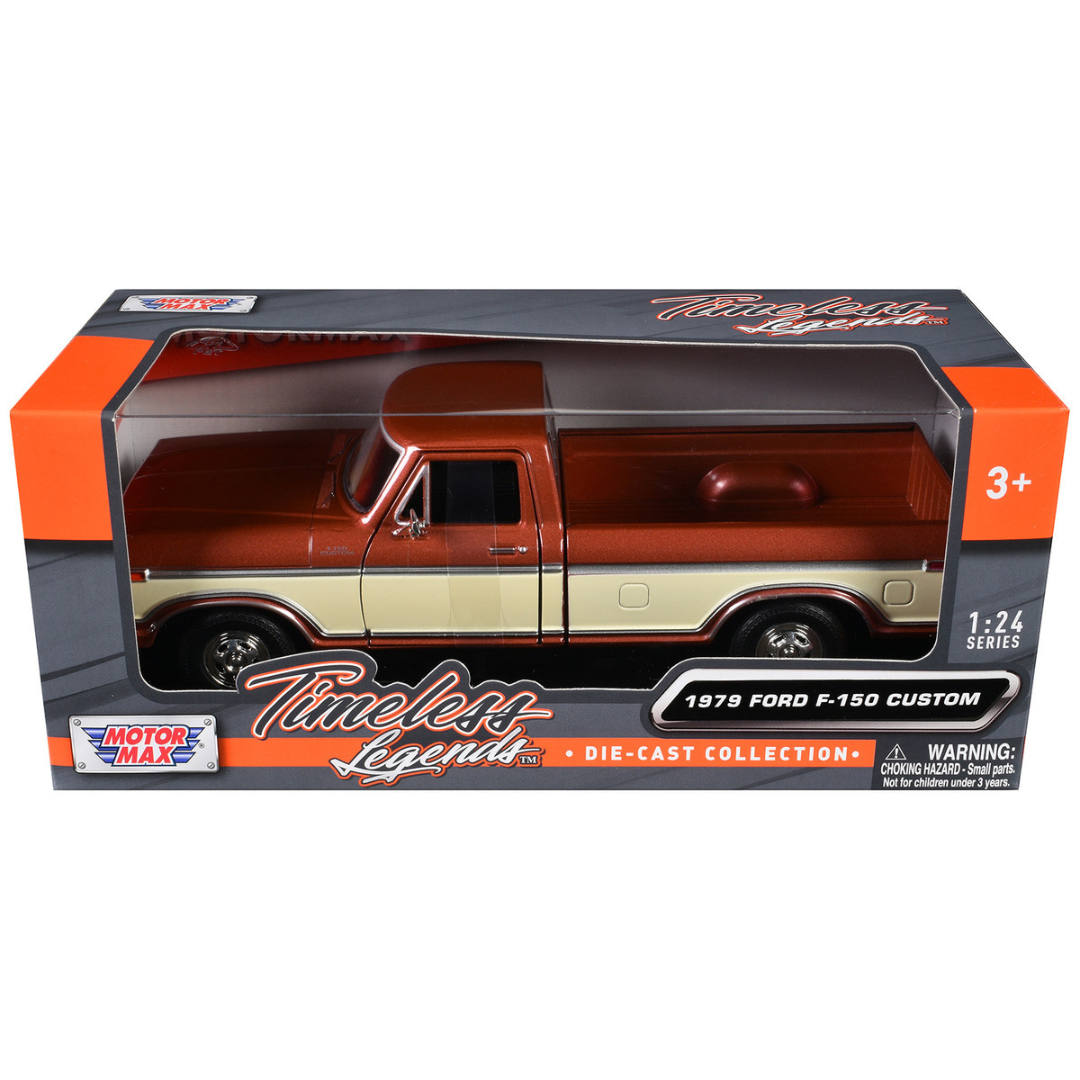 1979 Ford F-150 Custom Pickup Truck Brown Metallic and Cream "Timeless Legends" Series 1/24 Diecast Model Car