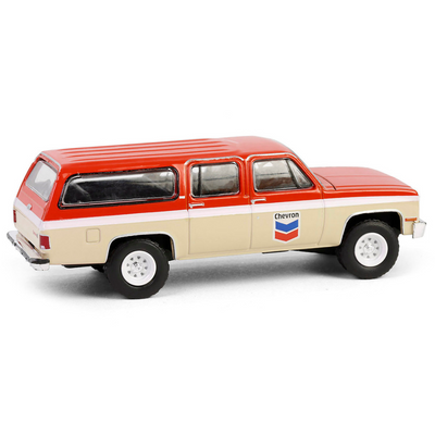 1988 GMC Suburban Sierra Classic C10 "Chevron" Orange and Beige with White Stripes "Chevron Special Edition" Series 1 1/64 Diecast Model Car