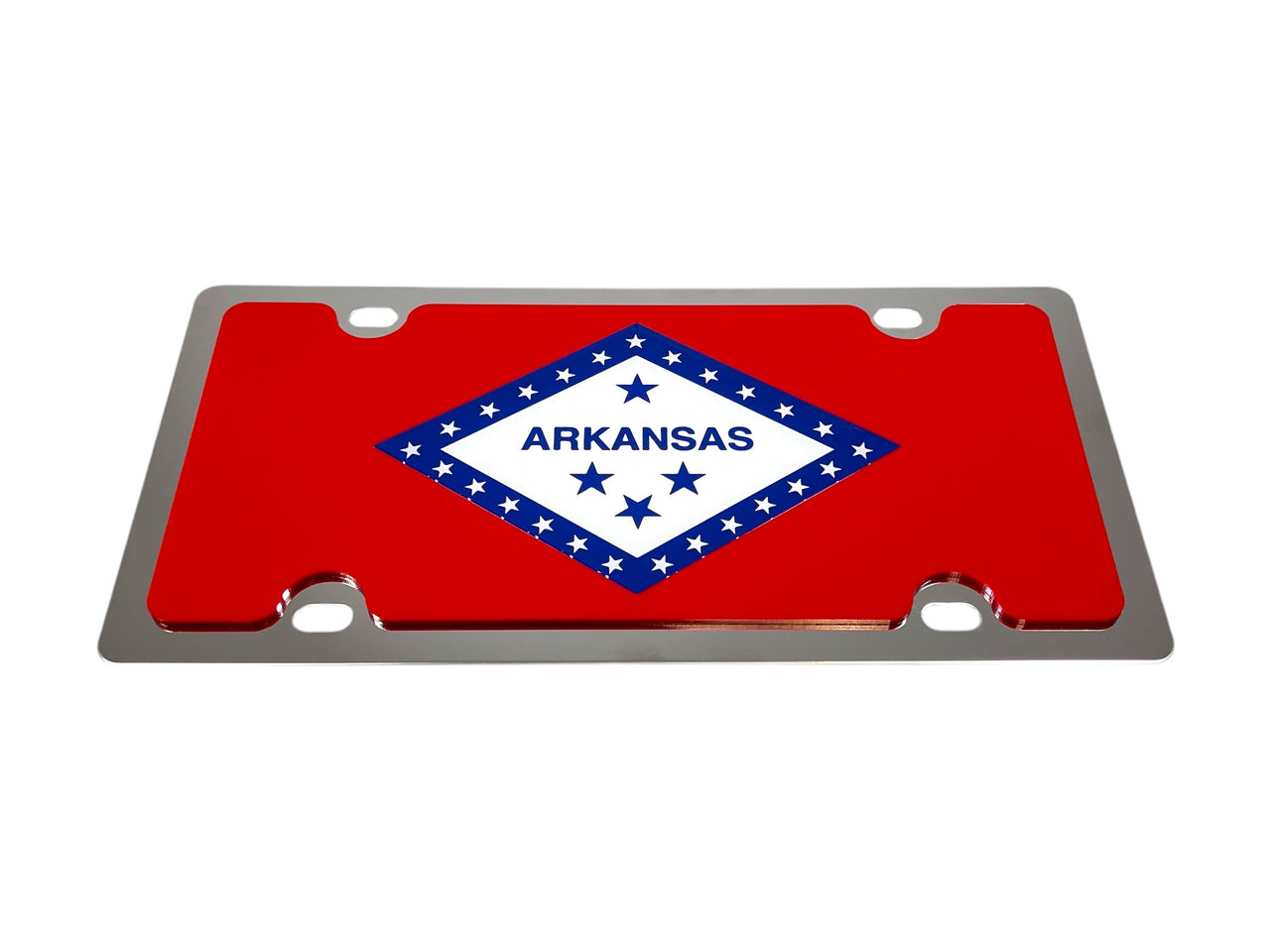 Arkansas State Flag Stainless Steel License Plate