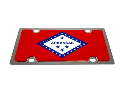 Arkansas State Flag Stainless Steel License Plate