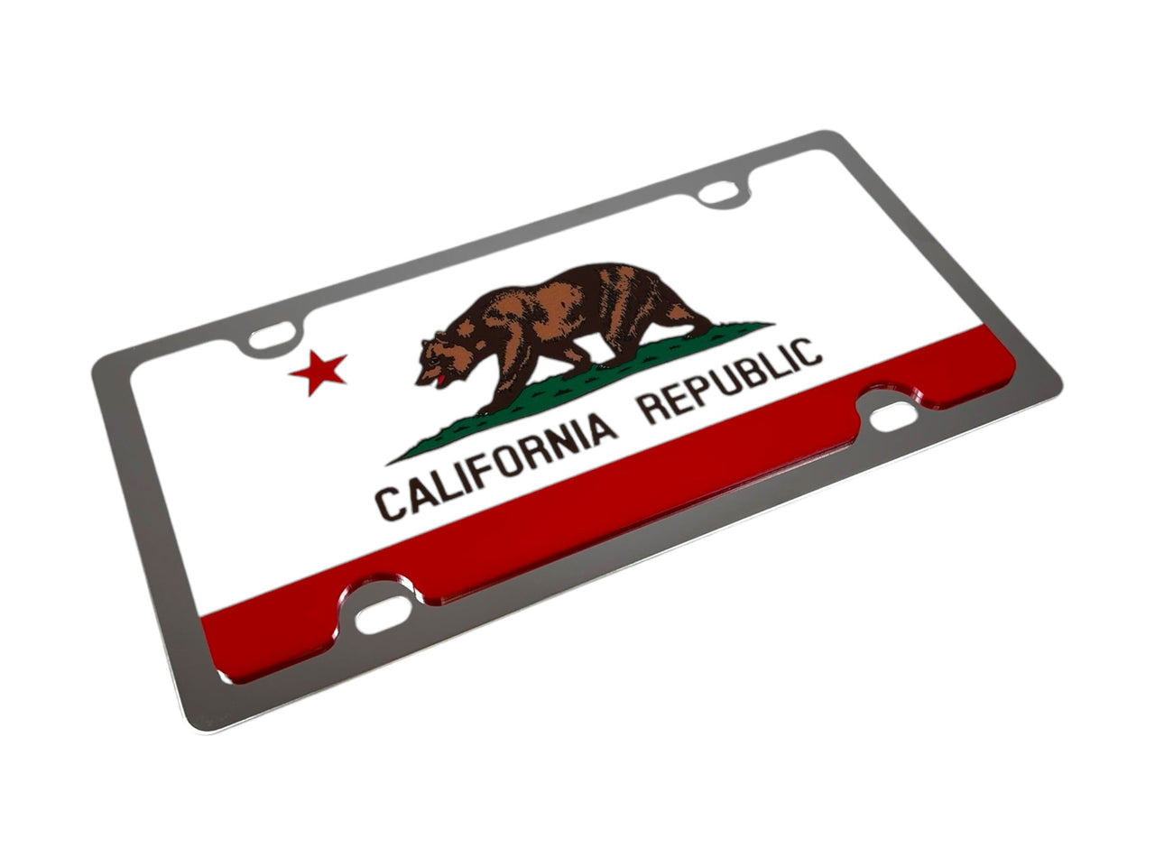 California State Flag Stainless Steel License Plate