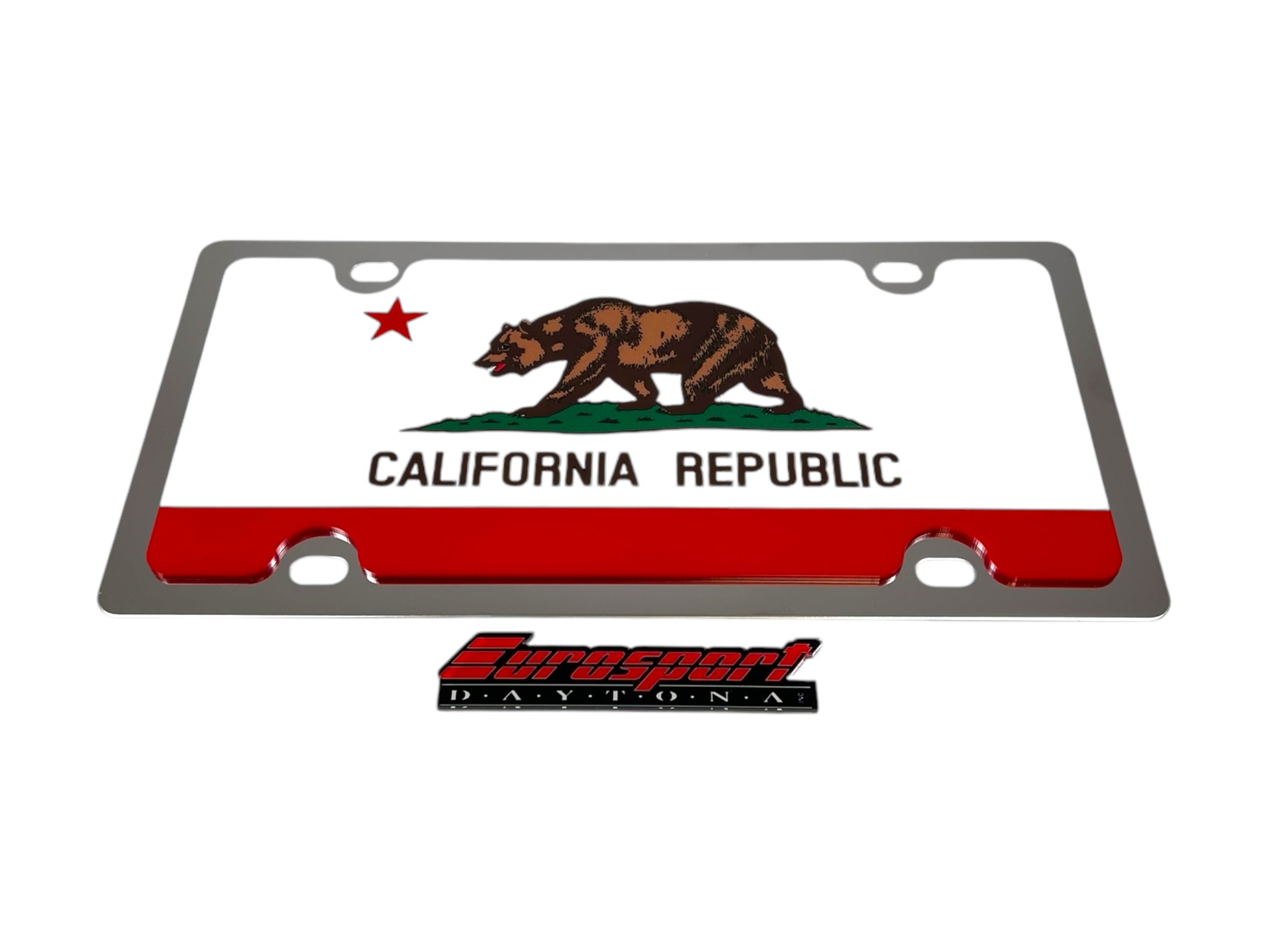 California State Flag Stainless Steel License Plate