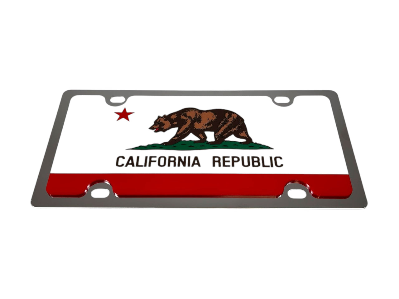 California State Flag Stainless Steel License Plate