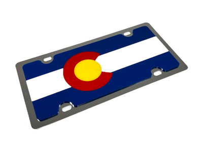 Colorado State Flag Stainless Steel License Plate