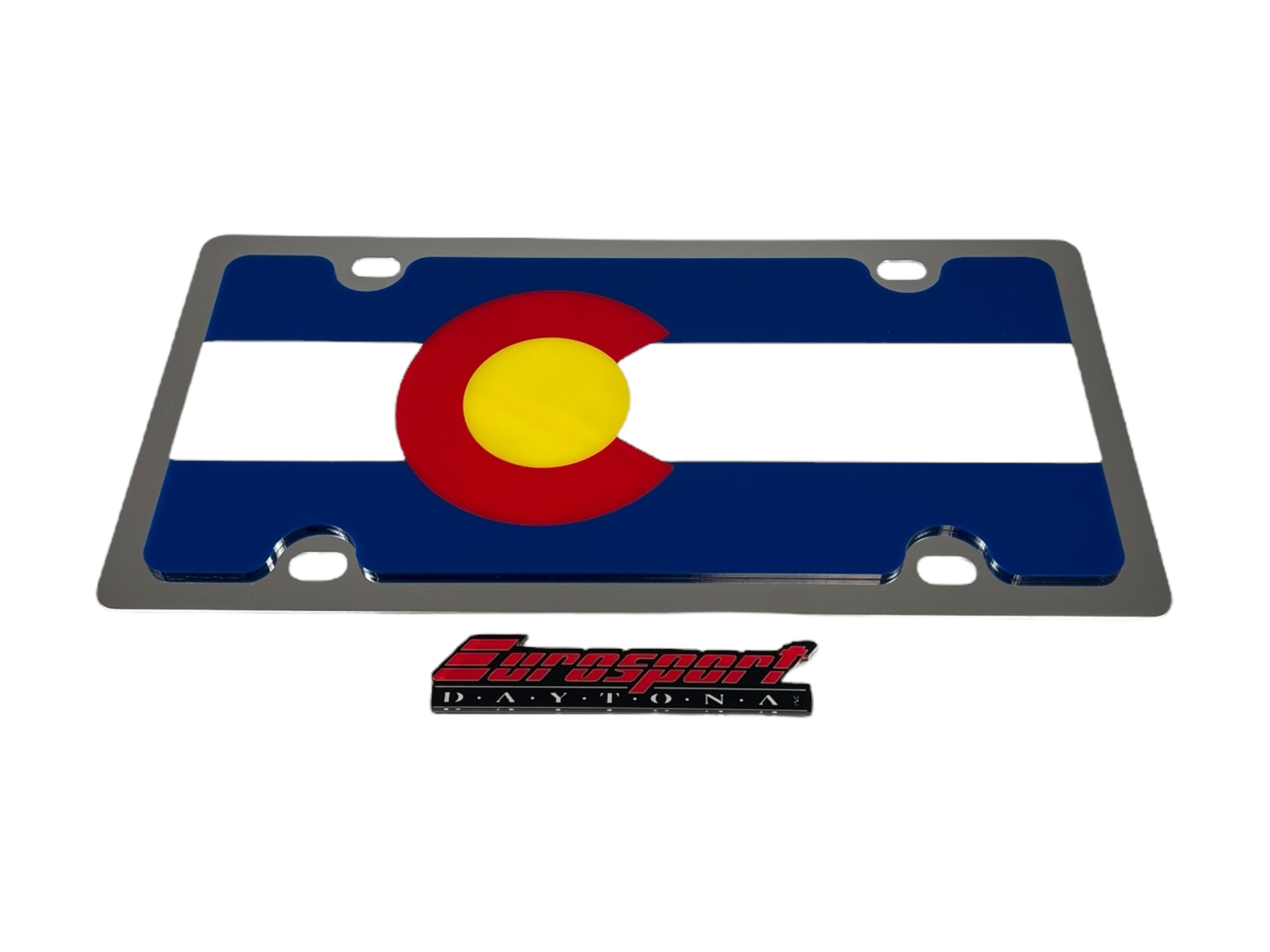 Colorado State Flag Stainless Steel License Plate