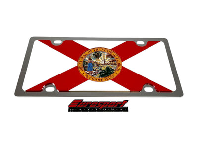 Florida State Flag Stainless Steel License Plate