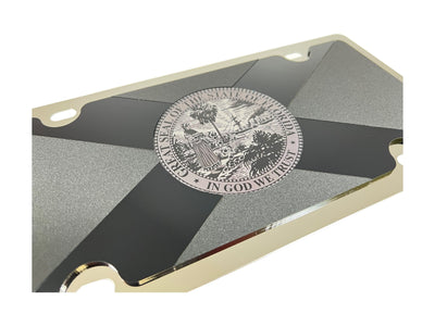 Florida State Flag Blacked Out Stainless Steel License Plate
