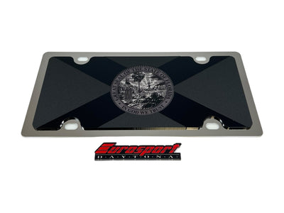 Florida State Flag Blacked Out Stainless Steel License Plate