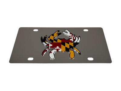 Maryland Crab State Flag Stainless Steel License Plate