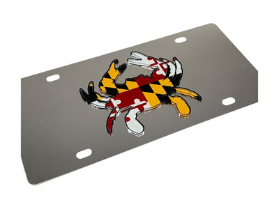 Maryland Crab State Flag Stainless Steel License Plate