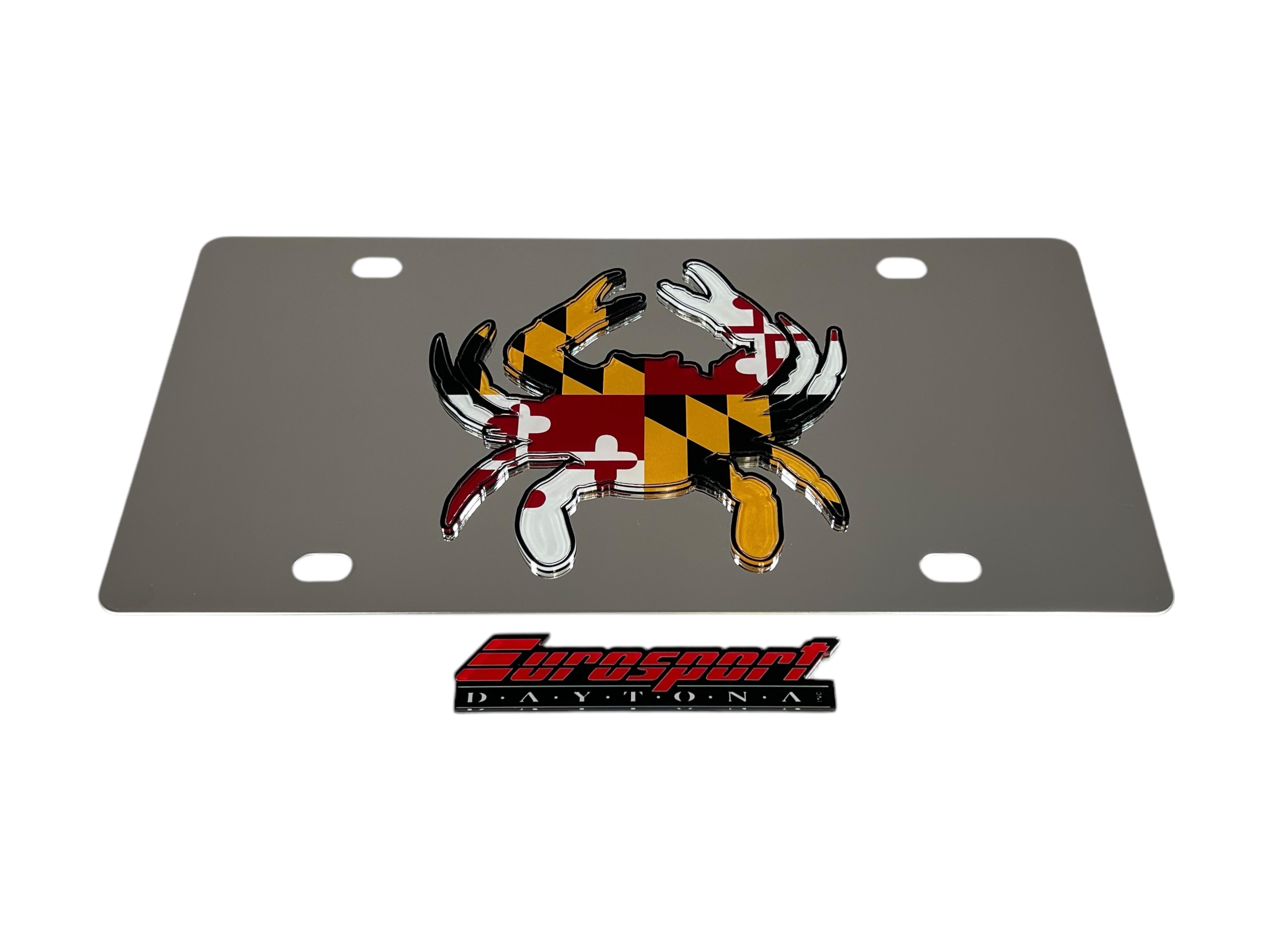 Maryland Crab State Flag Stainless Steel License Plate